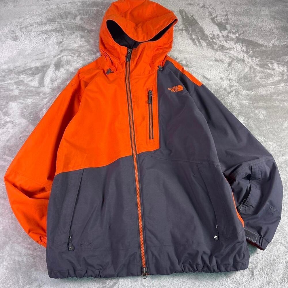 The North Face Cryptic HyVent Waterproof Jacket Men’s Size L Orange/Gray Hooded